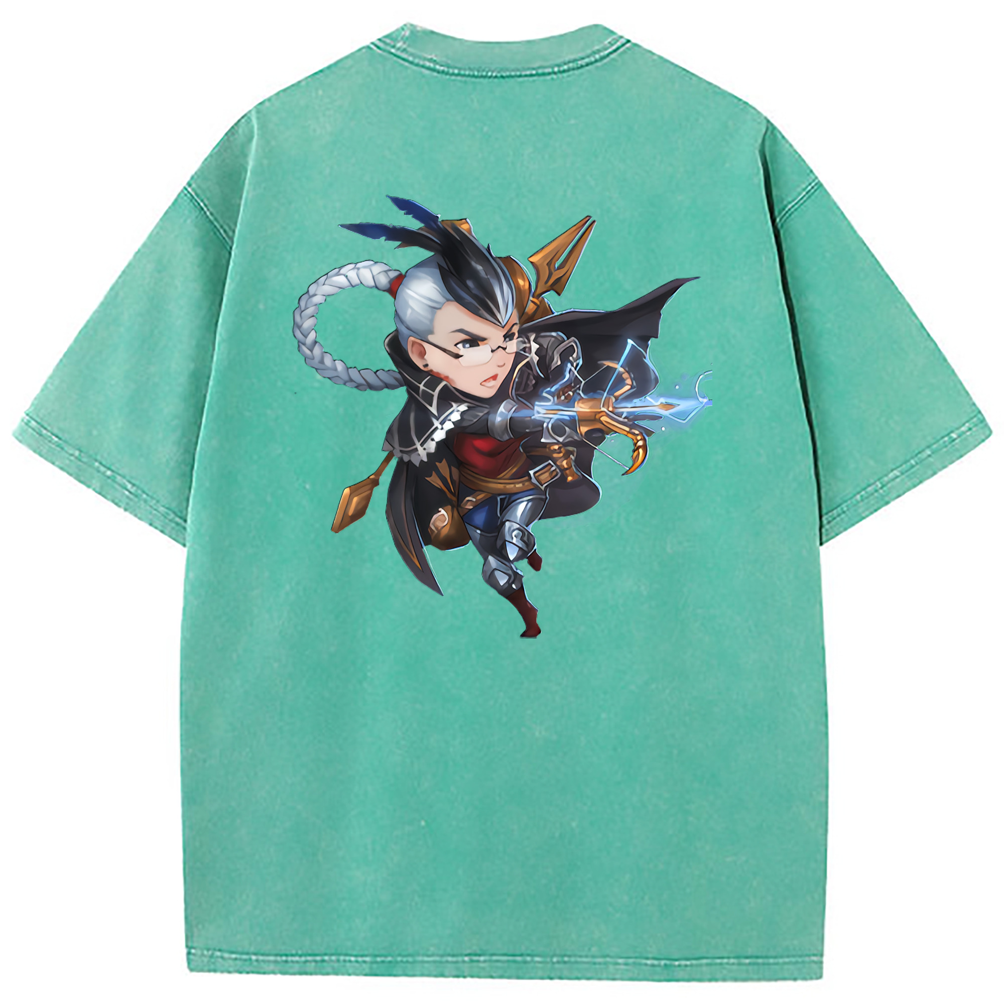 （画像用） リーグ・オブ・レジェンド League of Legends LOL 綿100% ヴィンテージ風 半袖Tシャツ（背面プリント）